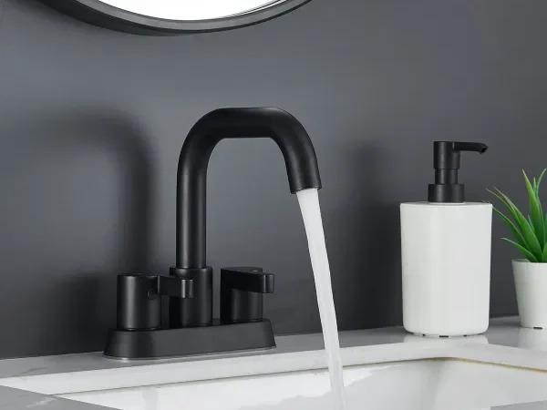 Running faucet, illustrating plumbing repair or installation services.